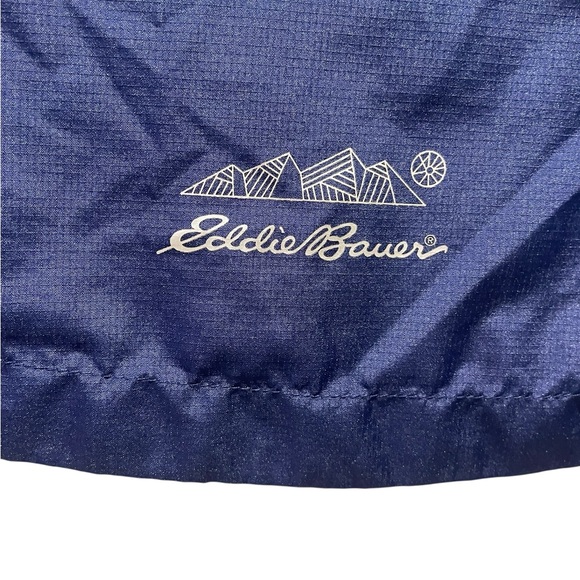 Eddie Bauer Boys Blue and Green Raincoat full zip with Hood Size S (7/8) - Picture 14 of 16